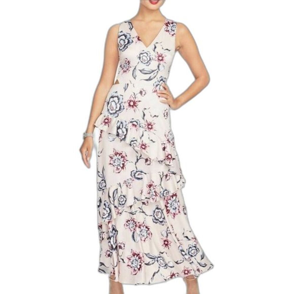 Rachel Rachel Roy NWT Emelda Blush Combo (Pink) Floral Ruffled Maxi Dress Size 4